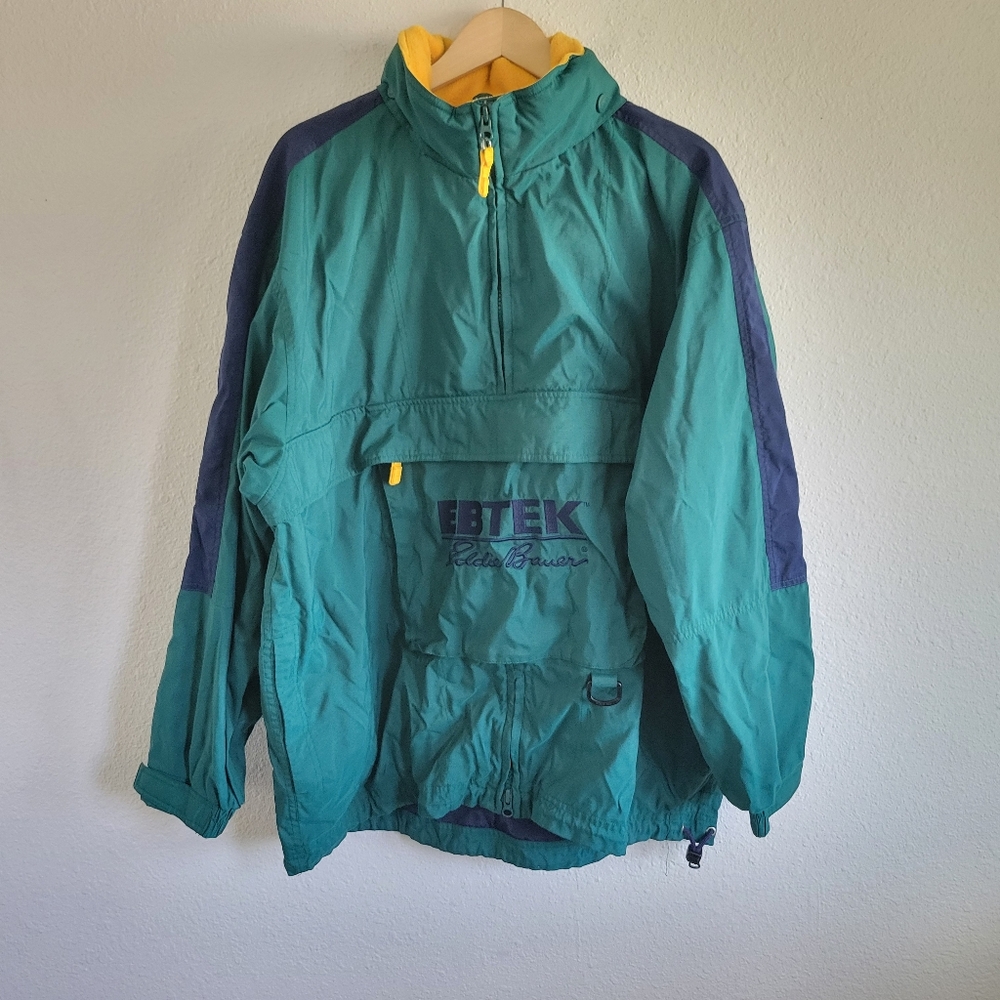 Vintage 90s Ebtek Eddie Bauer Half Zip Green Pullover Jacket Mens Size L